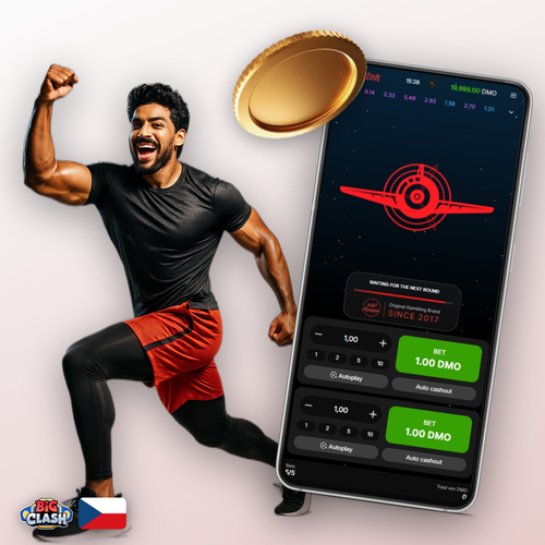 Červené letadlo stoupá po křivce násobitele v Aviator hře Bigclash Casino