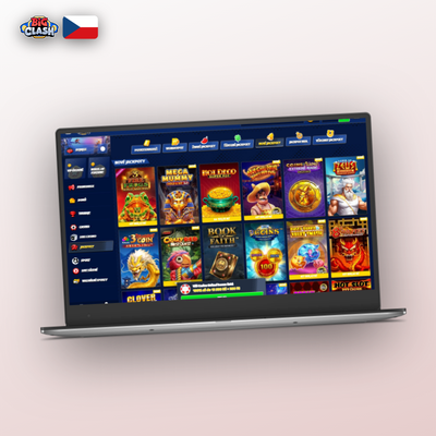 Pokladna Bigclash Casino na počítači s přehledem vkladů, výběrů a transakcí v CZK