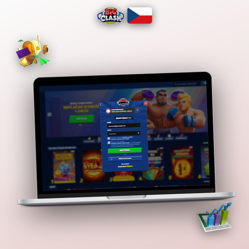 Bigclash Casino registrace – přihlašovací formulář na notebooku a mobilu